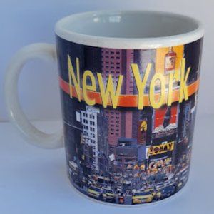 Vintage New York NYC Broadway in the Daytime Glazed Ceramic Coffee Mug Cup
